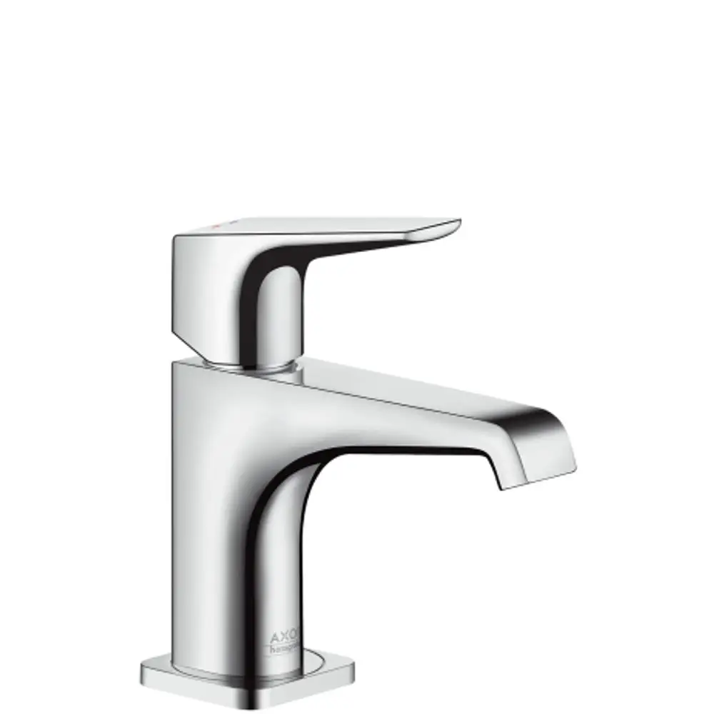 Ein AXOR-Waschtischmischer aus Chrom mit einem Hebelgriff, geeignet für Handwaschbecken. Klare Linien und modernes Design.